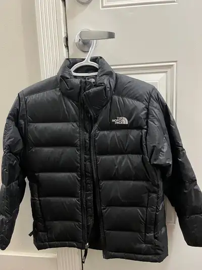 North Face down winter jacket, youth size M, black, in really good condition, $60, text 780-709-2226...