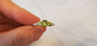 925 Peridot Cubic Zirconia Size 7 August Birthstone CZ Green