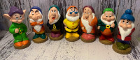 Vintage Snow White & the Seven Dwarfs Rubber Squeaker Figures