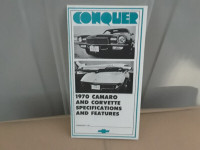 1970 Conquer Camaro Corvette specs & features brochure