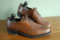 NOS Dack's GYW 7.5E brown apron toe derby with sole protector
