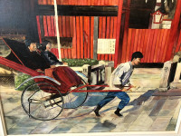 Original Vivid Oil Painting of Rickshaw + Vast Art Collection