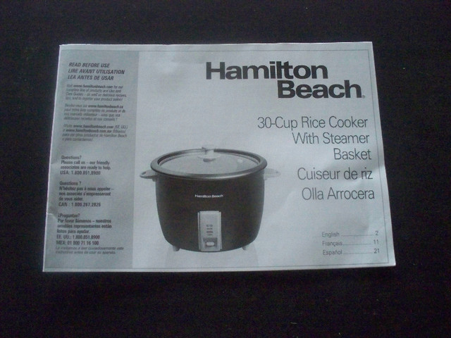 30 CUP RICE COOKER AND VEGETABLE STEAMER in Microwaves & Cookers in Sarnia