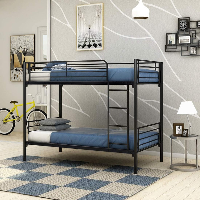 Bunk Beds Metal Frame Twin Over Twin wi in Beds & Mattresses in Calgary