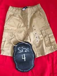 Brand New Children's Place Boys Khaki Cargo summer shorts - 4T