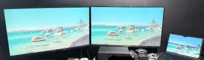 Samsung 32-inch Monitor with table stand + HDMI Cable, View more