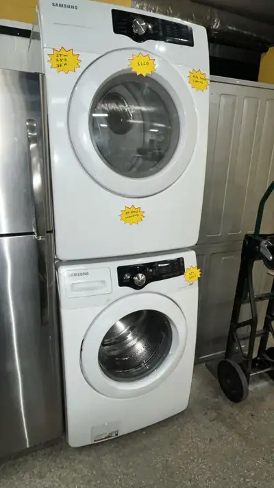   Samsung 27” Stackable Washer & Dryer Set Fully Tested  , View more