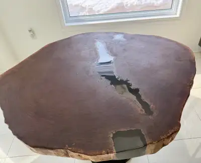 handmade walnut dining table , View more
