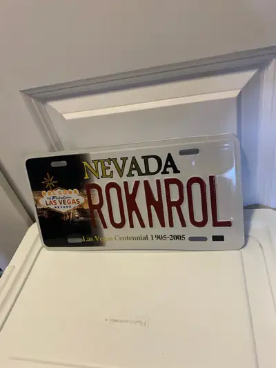 AMERICAN NEVADA LAS VEGAS CENTENNIAL GRAPHIC # ROCKNROL SOUVENIR LICENSE PLATE