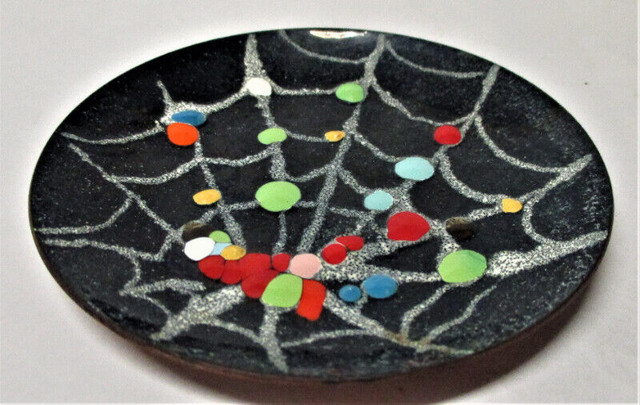 Vintage Mid Century Modern Art Hand-Made Enamel & Copper 4" Dish in Arts & Collectibles in Stratford - Image 3