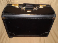 Black Leather Attache Case, legal size18 x 8 x 12.5 inches