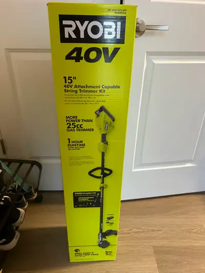 Selling brand new never opened grass trimmer kit with battery. Bought it brand new for almost 300 ab...