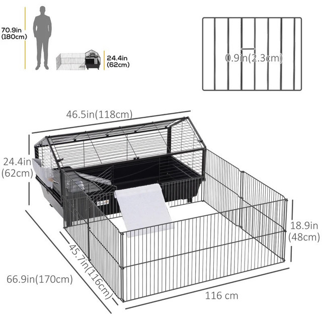 Metal Small Animal Cage, Rabbit Cage for Guinea Pig Chinchilla H in Accessories in Markham / York Region