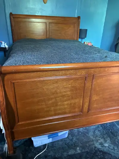 Wooden Sleigh Queen Bed Frame, View more