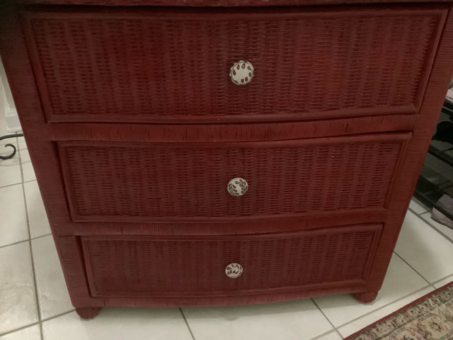 Beautiful vintage red wicker dresser,,, hall table tc.. in Dressers & Wardrobes in Cambridge - Image 3