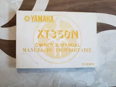 Original Yamaha XT350N Owner's Manual 1984 Canada edition, French/English Publication # 1ET-28199-70...