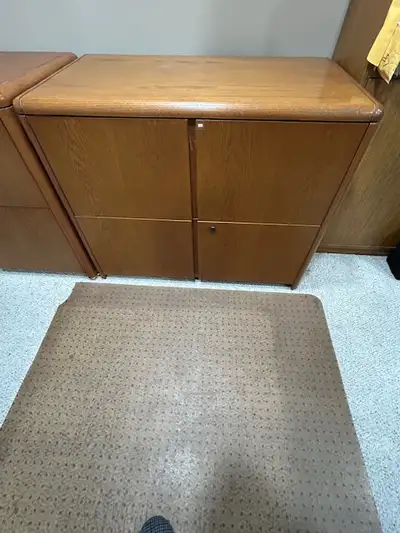 SOLID OAK 2 DRAWER LATERAL FILING CABINET, View more