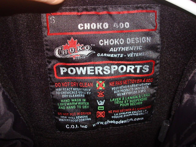 Manteau d’hiver Choko pour homme small, (motoneige, vtt), 20$. dans Pièces et accessoires pour motoneiges  à Laval/Rive Nord - Image 4