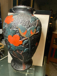 Japanese Rustic Pottery Vase Black