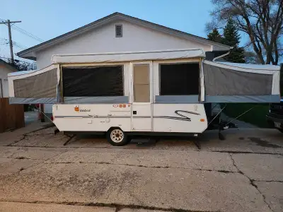 2000 jayco eagle udk popup camper. Front bed is king size, back is queen. Comes with propane stove a...