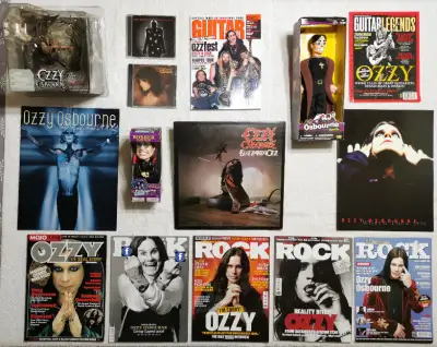 Ozzy Osbourne - 1 Vinyl + 7 Mags + 2 Tour Books + 1 Figure +more, View more