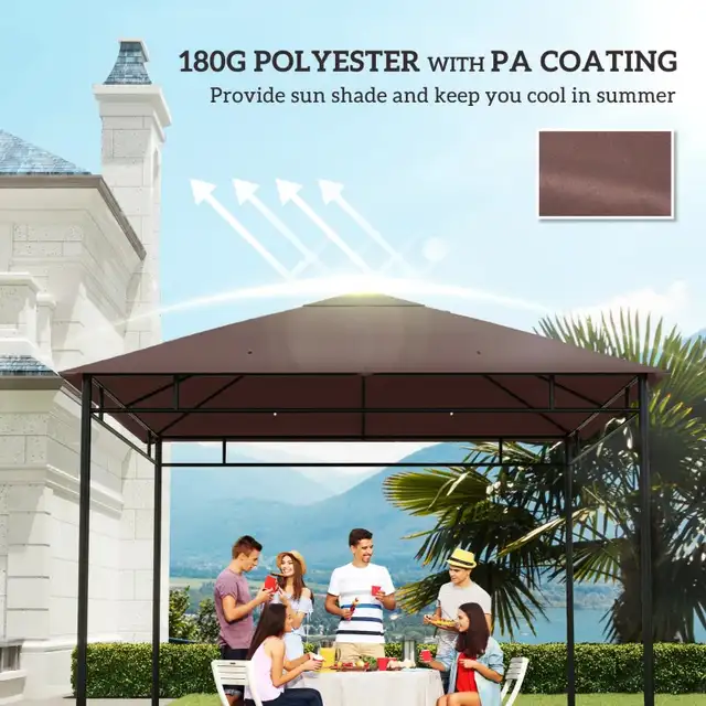Coffee 10' x 10' top Square Gazebo Canopy Replacement UV Prote in Patio & Garden Furniture in Markham / York Region - Image 7