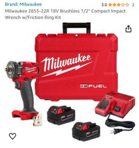 New in Box - Milwaukee 2855-22R 18V Brushless 1/2" Compact Impac