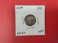 1931 USA One Dime Coin