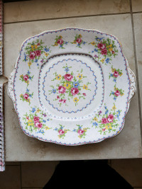 Royal Albert APRIL China Cake Plate Petit Point Pattern, England