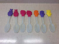 1990s Flintstones Plastic Colour Changing Promo Cereal Spoons