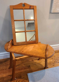 Solid Nova Scotia Maple Hand-crafted Bench & Mirror