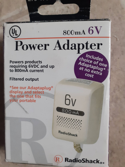 Radio Shack AC power adapter 6v or 9v -- $10 each 800 mA filtered output