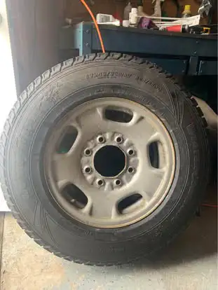 Goodyear winter tires. Less than 1000kms, complete with GM sensors, lug nuts and center caps. No plu...