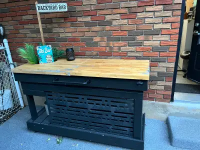 outdoor bar with cooler options & storage, View more