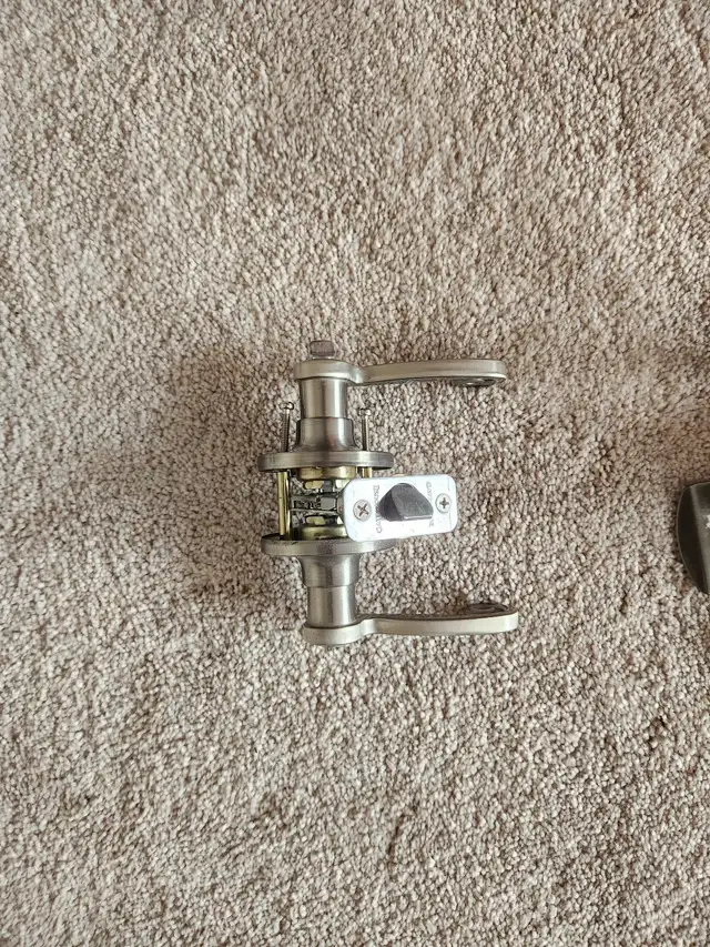 Brushed Nickel Metal Privacy Door Knob with Security Feature in Windows, Doors & Trim in Sarnia - Image 4