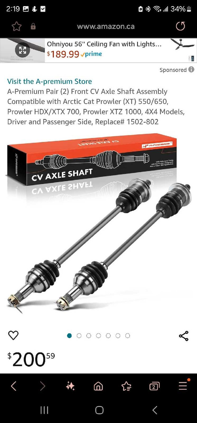 NEW Arctic Cat Prowler Front CV Axle Shaft Assembly  1/2Price in ATV Parts, Trailers & Accessories in Calgary - Image 3