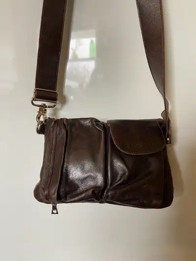 EUC RUDSAK Mini Leather Crossbody Waist Bag Purse Brown, View more