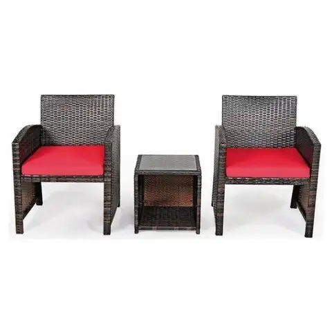 Costway 3PCS Patio Rattan Wicker Furniture Cushion Sofa Coffee in Patio & Garden Furniture in City of Toronto - Image 10