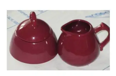 … CREAM and SUGAR Set… Burgundy, View more