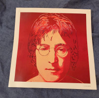 Photo image cartonnée John Lennon réversible avec Liza Minnelli