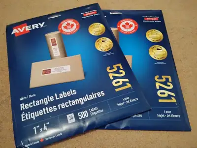 Etiquettes Avery 1"x4" Rectangle Labels for Laser/Inkjet Printer, View more