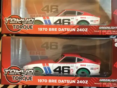 You are looking at 2 greenlight Tokyo Torque 1970 BRE DATSUN 240Z 1/24 scale THESES ARE BOTH CHASE C...