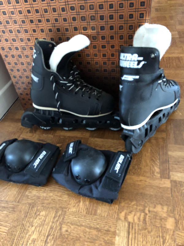 Patins roues alignées et protège-coudes 15$ dans Patins et patins à roulettes  à Longueuil/Rive Sud