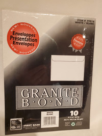 9 x 12 Enveloppes - Granit BOND - 10 -  NEW
