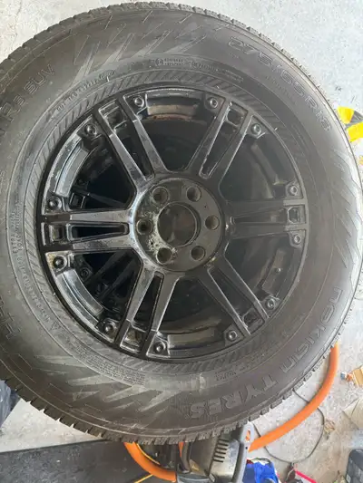 I am selling a set of 4 used Nokian Hakkapeliitta R3 SUV winter tires mounted on black aluminum mags...