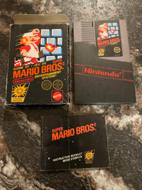 Super Mario Bros. for NES with hangtab box & manual