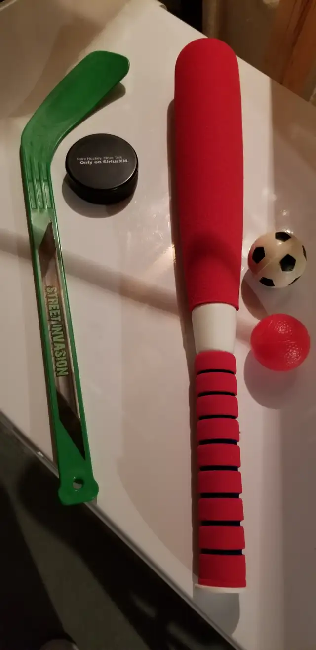 HOCKEY STICK, PUCK, BASEBALL BATS AND BALLS. in Baseball & Softball in Ottawa - Image 2