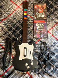 Guitar Hero 1 & Encore Rocks The 80’s PS2 W/ Guitar Controller