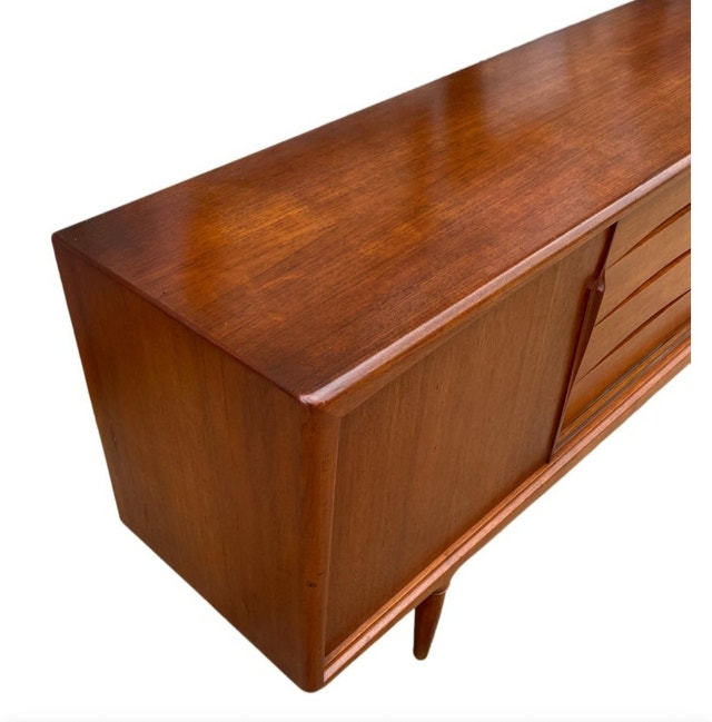 Teak Gunni Omann 94 inch Credenza with 4 Drawers Hutches & Display