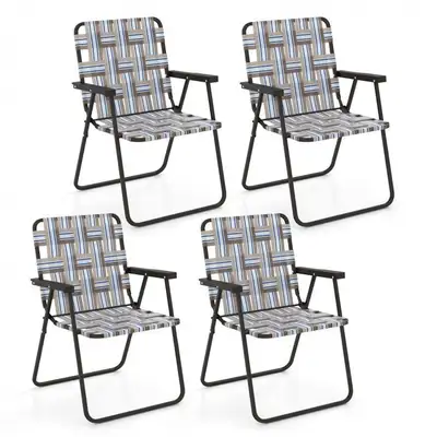 6-Pack Folding Beach & Camping Webbing Chairs – Lightweight & Du, View more